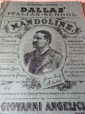 Antique Mandolin Instruction Book Giovanni Angelici Dallas Italian School London