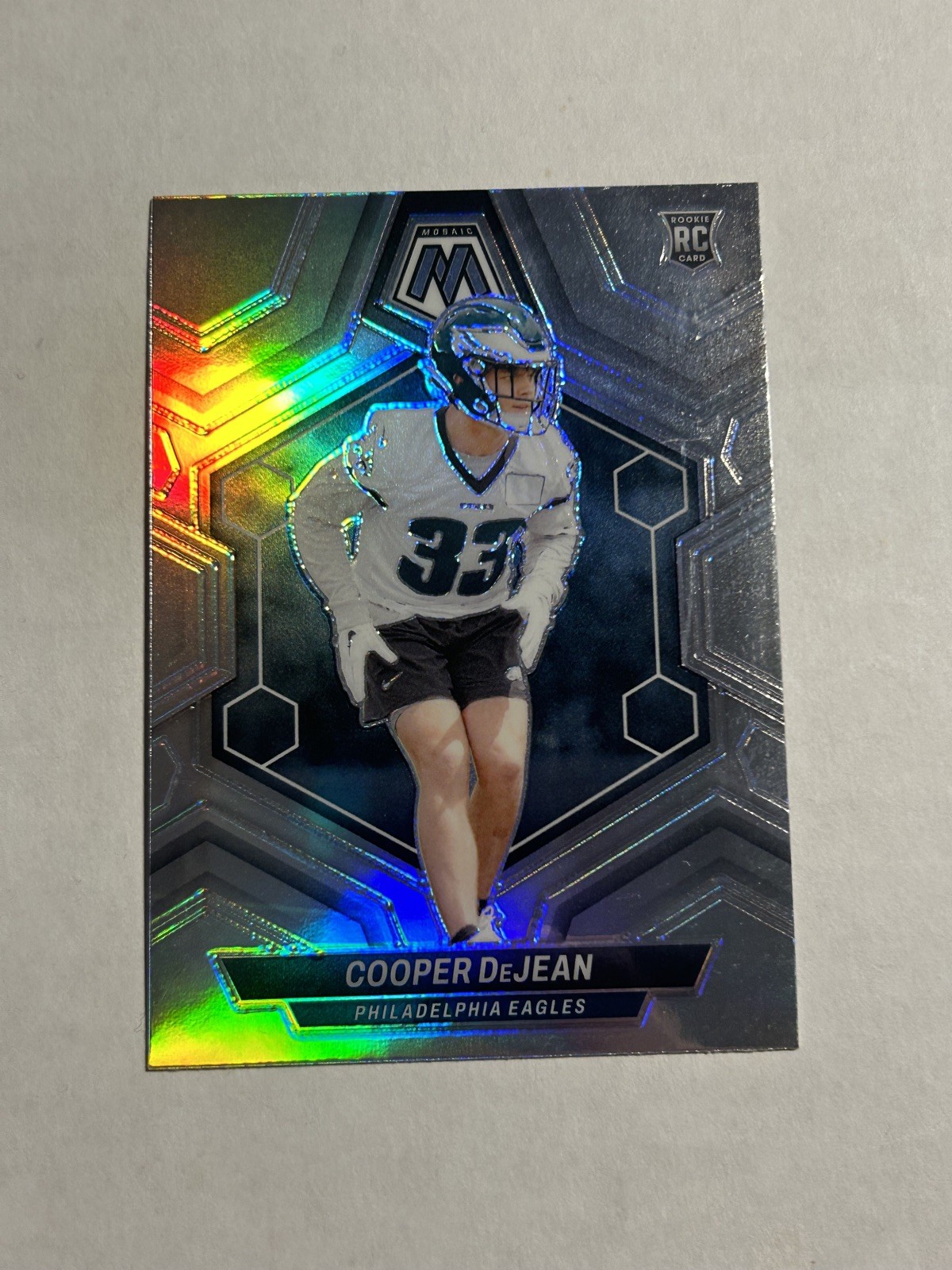 2024 Panini Mosaic Rookies Cooper DeJean #340 No Huddle Silver Mosaic Prizm (RC)