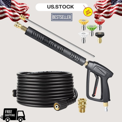 #ad #ad NEW Pressure Washer Gun 25FT Kink Resistant Hose Wand Quick Connect $70.00