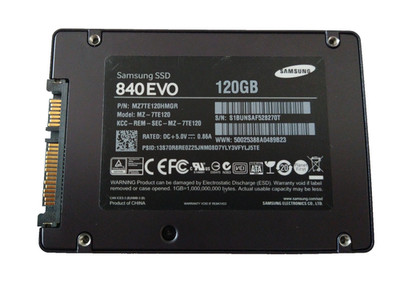 SAMSUNG 120GB SSD SATA 840 EVO MZ-7TE120 S/N: S1BUNSAF528270T #NFP3089
