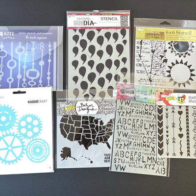 Collage Mixed Media Stencil #2 LOT of 7 Junk Journal Balzer Dylusions Wakley