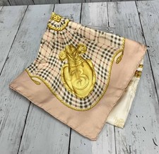 Burberrys Silk Square Scarf 33.5in Vintage Made in Italy