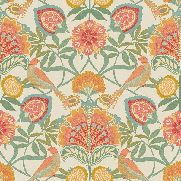 Grandeco Persian Garden Vliestapete Botanical Damask Blumen Orange Matt A84701-image
