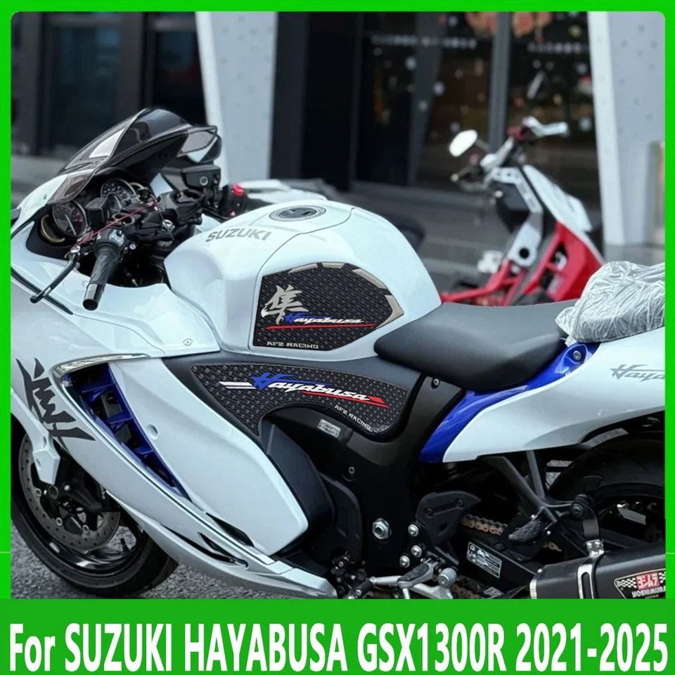 For SUZUKI HAYABUSA GSX1300R 3D Tank Traction Pad Side Gas Knee Grip Protector - Image 3 of 4