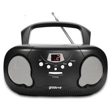 Groov-e Original Boombox Portable CD Player With Radio Black - GVPS733BK
