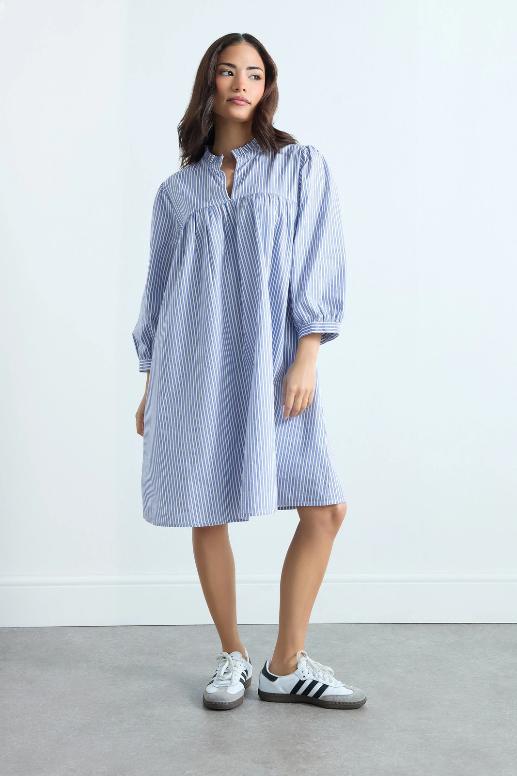 PixieGirl Petite Women's Stripe Smock Dress