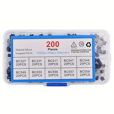 200Pcs TO-92 Electronic Transistor Kit PNP/NPN BC327 BC337 BC547 BC548 BC557 Set