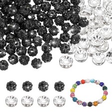 100 Pcs 6mm Rhinestone  Spacer Beads for Jewelry Making, Black