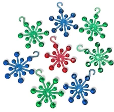 1950's Lucite Christmas Sputnik Ornaments 3D MCM Atomic Star Retro Set of 8