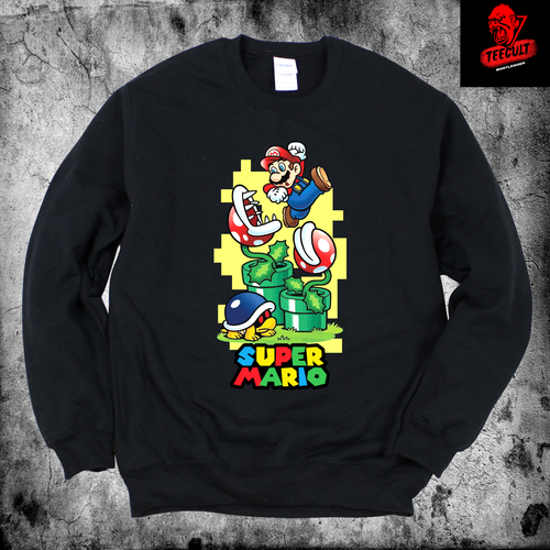 Super Mario Bros 90's Retro Gamer Premium Sweatshirt Jumper Unisex S-3XL - Bild 5 von 5