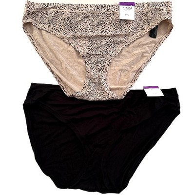 Alfani Intimates 2pc Lot Core Panty Bikini Hipster Cheetah & Black  Size XXLarge