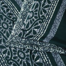 Sanskriti Vintage Sarees Gray Green Moss Crepe Floral Printed 6 Yd Fabric Sari