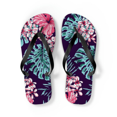 Floral Print Flip Flops 