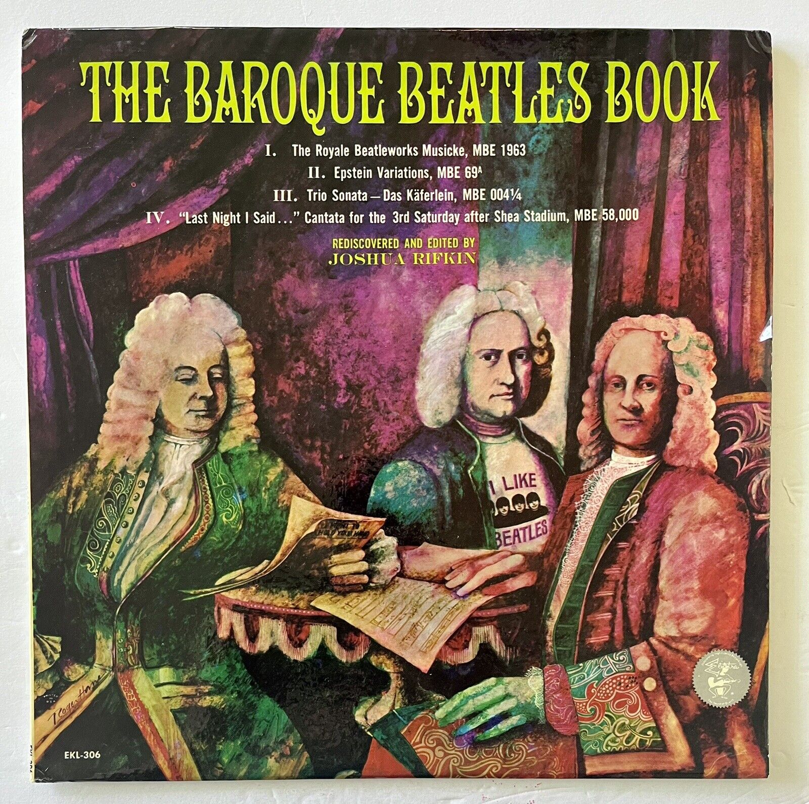 JOSHUA RIFKIN The Baroque Beatles Book EKL306 LP Vinyl VG+ Cover VG Mono 1965