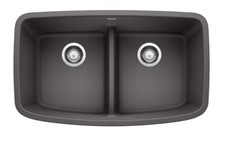 Blanco 442196 Valea Equal Double Low Divide Kitchen Sink Cinder