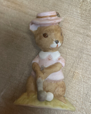 Enesco Golf Mouse Small Figurine Adorable RARE 2 1/8'' Tall Hard to Find