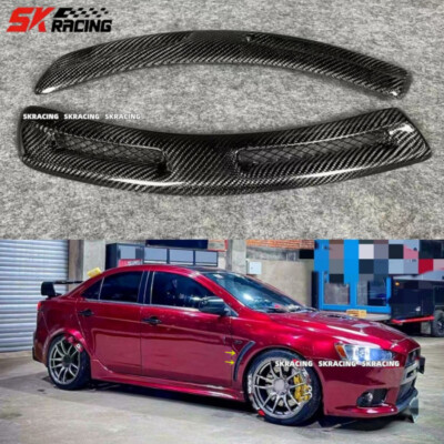 Fits For Evolution X EVO 10 Carbon Fiber V Style Front Fender Wing Side Vents