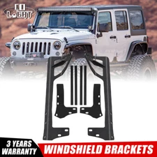 50/52" Roof Front Windshield Light Bar Mount Brackets For Jeep Wrangler JK 07-18