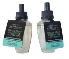 NEW 2 Bath and Body Works EUCALYPTUS SPEARMINT Wallflowers Home Fragrance Refill