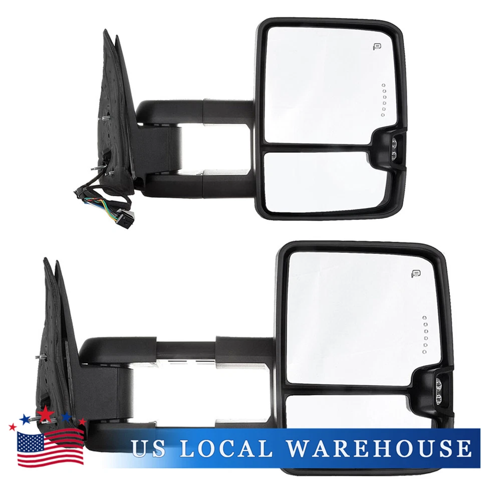 Towing Mirrors Power Heat Clearance Signal Chrome Side For 1999-2002 Chevy GMC - Image 3 of 4
