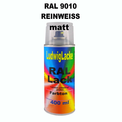 LudwigLacke RAL 9010 Reinweiß 2K-Spraydose – Seidenmatt, 400 Ml, Für Innen & Außen, Mit Integriertem Härter