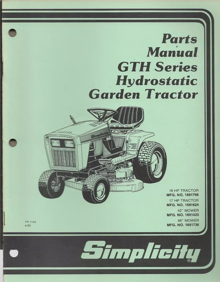 Simplicity garden outlet tractor parts