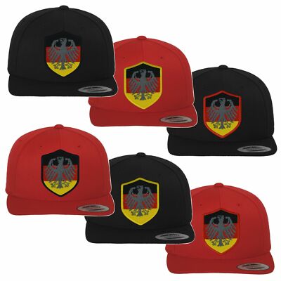 Basecap Snapback DEUTSCHLAND BUNDESADLER mit Wappen WM EM Fan Fahne anShirts4u