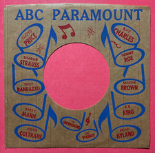 ABC PARAMOUNT ORIGINAL 45 RPM COMPANY RECORD PAPER SLEEVE ONLY AS SHOWN