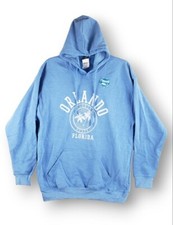 Stellar Orlando Florida Sweatshirt Hoodie Soft Stretch Relaxed Blue Size XL