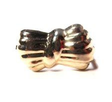 Gold Tone Ribbon Bow Scarf Clip .75x1.25"