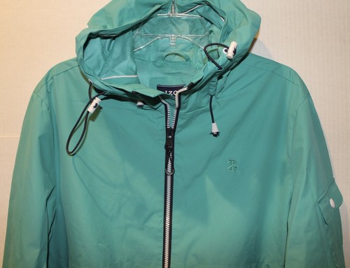 Chaqueta cortavientos forrada con capucha azul medianoche aguamarina IZOD para hombre nueva con etiquetas $150 talla XL - Imagen 4 de 6