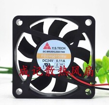 Y. S.TECH FD246015MB 6015 DC24V 0.11A 6CM 2-Wire Inverter Cooling Fan