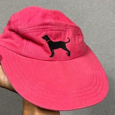Vintage The Black Dog Hat Strapback Pink Nylon USA Made Martha's Vineyard Island
