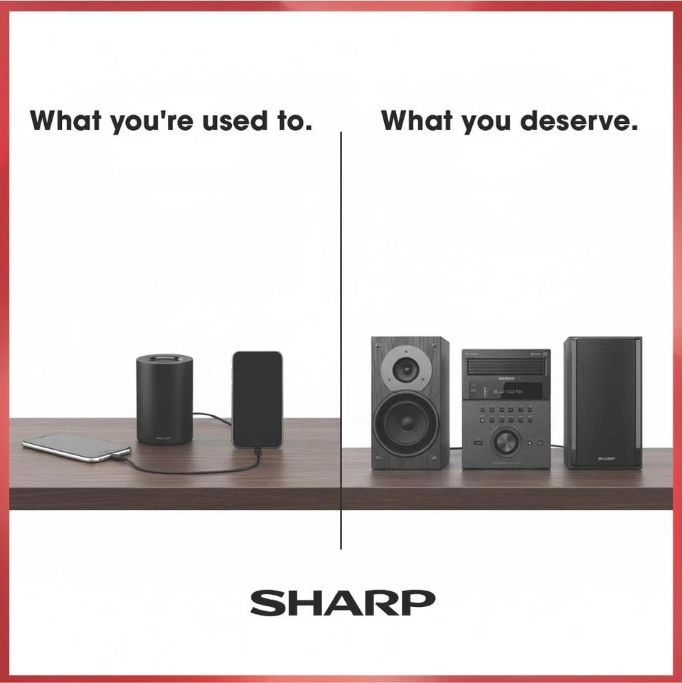 夏普 5 CD 立体声系统带收音机,蓝牙 50W RMS,XL-BH250GL — 第 3/4 张图片