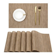 Place Mats Table Placemats Washable Non-slip Woven Vinyl for Kitchen Restaurant