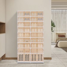 9Tiers Shoe Rack Stackable Clear Shoe Storage Boxes Cabinet Bins 87*34.5*169cm