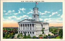 Vintage Linen Postcard State Capitol Nashville Tennessee NA-28