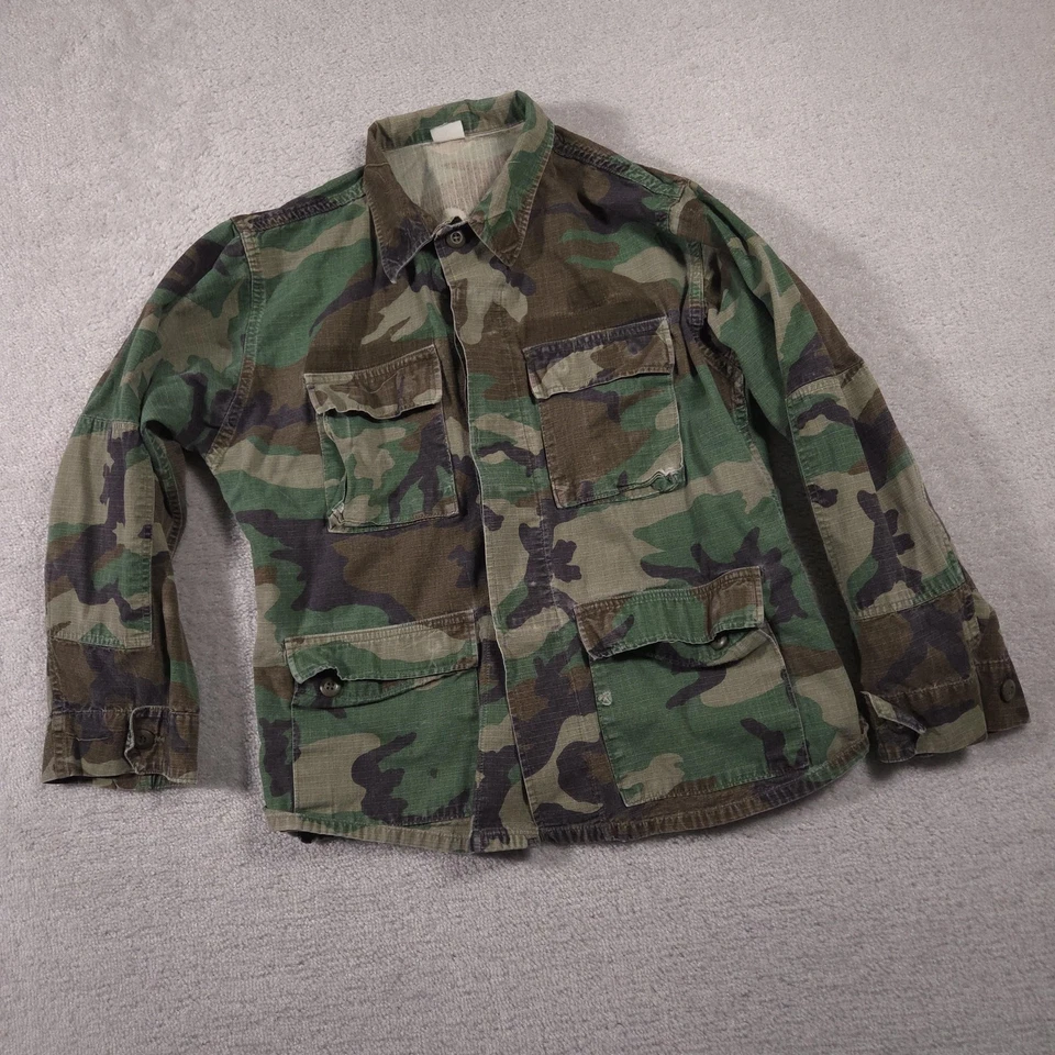 Vintage Propper Combat Field Jacket Mens Large Woodland Camo Ripstop BDU 90s - Image 2 of 4