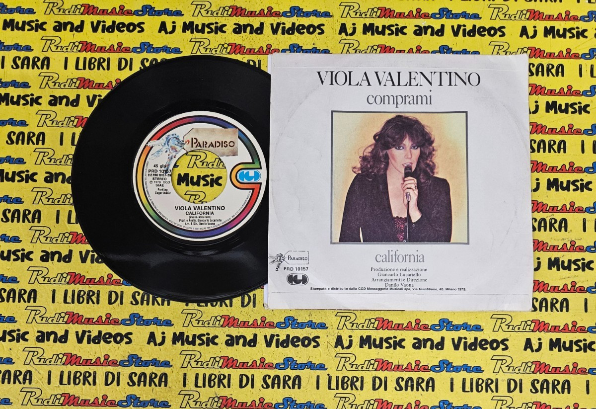 LP 45 7" VIOLA VALENTINO Comprami California 1979 italy CGD PARADISO PRD 10157 thumbnail 2