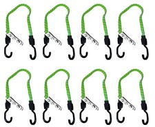 8-PK 24"  Reflective Flat Bungee Cords/Green color/Multi-use