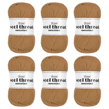 100 Wool Yarn,6 Skeins of 300g/10.58oz Per Skein 50g/109yards /Coffee