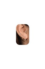 14K Gold Stud Earrings 4 Pairs Dainty Hypoallergenic Flat Back Women Jewelry NEW