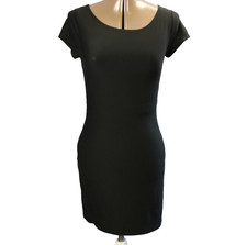 No Boundaries Mini Dress Short Sleeve Tee Shirt Sheath/Stretchy Black S (4-6)