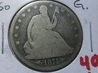 1874-P with arrows Seated Liberty Half Dollar