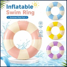 Hot Sale Inflatable Swim Ring Classic Striped Pool Float Tube for Adults.