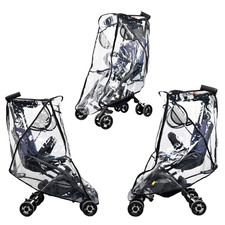 Stroller Rain Cover, Universal Black Clear Baby Travel Weather Shield for Out...