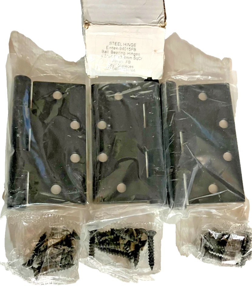 Шарикоподшипники плоские черные EMTEK 94015 FB 4,5 дюйма x 4,5 дюйма x 3,4 мм SqCr 3 шт. новые из старых запасов - Изображение 3 из 4