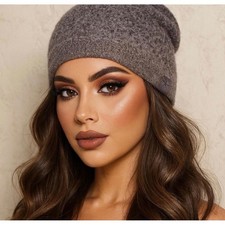 Barefoot Dreams CozyChic Lite Confetti Beanie Hat Storm Gray Dark Brown OS