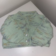 Vintage Knitted Baby Sweater 18-24 Months Multicolor with Star Buttons