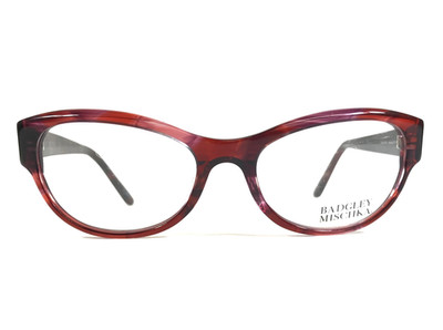 Badgley Mischka Eyeglasses Frames Madeline WNE Wine Cat Eye Full Rim 53-18-140